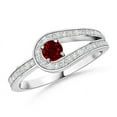thumbnail image 1 of ANGARA Natural Solitaire Ruby Knot Promise Ring with Diamonds in 14K White Gold for Women (Size-3.2mm) | July Birthstone, Birthday, Anniversary, Jewelry Gift for Women | Natural Ruby Ring, 1 of 7
