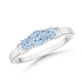 thumbnail image 1 of ANGARA Natural Vintage Style Three Stone Aquamarine Wedding Band in 925 Sterling Silver for Women (Size-4mm) | March Birthstone, Anniversary, Jewelry Gift for Women | Natural Aquamarine Ring, 1 of 9