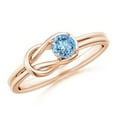 thumbnail image 1 of Angara Natural 0.2 Ct. Aquamarine Solitaire Ring in 14K Rose Gold for Women (Ring Size: 3.5), 1 of 10