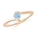 thumbnail image 1 of Angara Natural 0.2 Ct. Aquamarine Solitaire Ring in 14K Rose Gold for Women (Ring Size: 5), 1 of 9