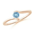 thumbnail image 1 of Angara Natural 0.2 Ct. Aquamarine Solitaire Ring in 14K Rose Gold for Women (Ring Size: 6.5), 1 of 9