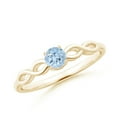thumbnail image 1 of Angara Natural 0.2 Ct. Aquamarine Solitaire Ring in 14K Yellow Gold for Women (Ring Size: 3), 1 of 9