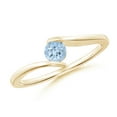thumbnail image 1 of Angara Natural 0.2 Ct. Aquamarine Solitaire Ring in 14K Yellow Gold for Women (Ring Size: 4.5), 1 of 11