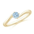 thumbnail image 1 of ANGARA Natural Classic Round Aquamarine Solitaire Bypass Ring in 14K Yellow Gold for Women (Size-4mm) | March Birthstone, Birthday, Anniversary, Jewelry Gift for Women | Natural Aquamarine Ring, 1 of 7
