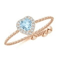 thumbnail image 1 of Angara Natural 0.2 Ct. Aquamarine with Diamond Halo Ring in 14K Rose Gold for Women (Ring Size: 11.5), 1 of 9