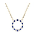 thumbnail image 1 of ANGARA Natural Sapphire and Diamond Open Circle Eternity Pendant in 14K Yellow Gold for Women (Size-1.5mm) | September Birthstone, Anniversary, Jewelry Gift for Women | Natural Blue Sapphire Necklace, 1 of 7