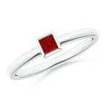 thumbnail image 1 of ANGARA Natural Bezel-Set Solitaire Square Ruby Stackable Engagement Ring in 14K White Gold for Women (Size-3mm) | July Birthstone, Birthday, Anniversary, Jewelry Gift for Women | Natural Ruby Ring, 1 of 10