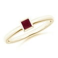 thumbnail image 1 of ANGARA Natural Bezel-Set Solitaire Square Ruby Stackable Engagement Ring in 14K Yellow Gold for Women (Size-3mm) | July Birthstone, Birthday, Anniversary, Jewelry Gift for Women | Natural Ruby Ring, 1 of 9