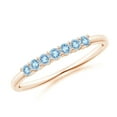thumbnail image 1 of ANGARA Natural Half Eternity Seven Stone Aquamarine Wedding Ring in 14K Rose Gold for Women (Size-2mm) | March Birthstone, Birthday, Anniversary, Jewelry Gift for Women | Natural Aquamarine Ring, 1 of 11