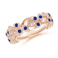 thumbnail image 1 of ANGARA Natural Nature Inspired Round Blue Sapphire & Diamond Vine Ring in 14K Rose Gold for Women (Size-1.3mm) | September Birthstone, Anniversary, Jewelry Gift for Women | Natural Blue Sapphire Ring, 1 of 9