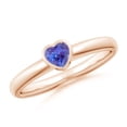thumbnail image 1 of ANGARA Natural Bezel-Set Solitaire Heart Tanzanite Promise Ring in 14K Rose Gold for Women (Size-4mm) | December Birthstone, Birthday, Anniversary, Jewelry Gift for Women | Natural Tanzanite Ring, 1 of 8