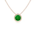 thumbnail image 1 of ANGARA Natural Bezel-Set Round Emerald Solitaire Pendant in 14K Rose Gold for Women (Size-4mm) | May Birthstone, Birthday, Anniversary, Jewelry Gift for Women | Natural Emerald Necklace, 1 of 8