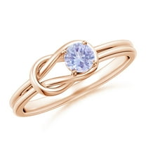 ANGARA Natural Solitaire Tanzanite Infinity Knot Ring in 14K Rose Gold for Women (Size-4mm) | December Birthstone, Birthday, Anniversary, Jewelry Gift for Women | Natural Tanzanite Ring