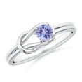 thumbnail image 1 of ANGARA Natural Solitaire Tanzanite Infinity Knot Ring in 14K White Gold for Women (Size-4mm) | December Birthstone, Birthday, Anniversary, Jewelry Gift for Women | Natural Tanzanite Ring, 1 of 9
