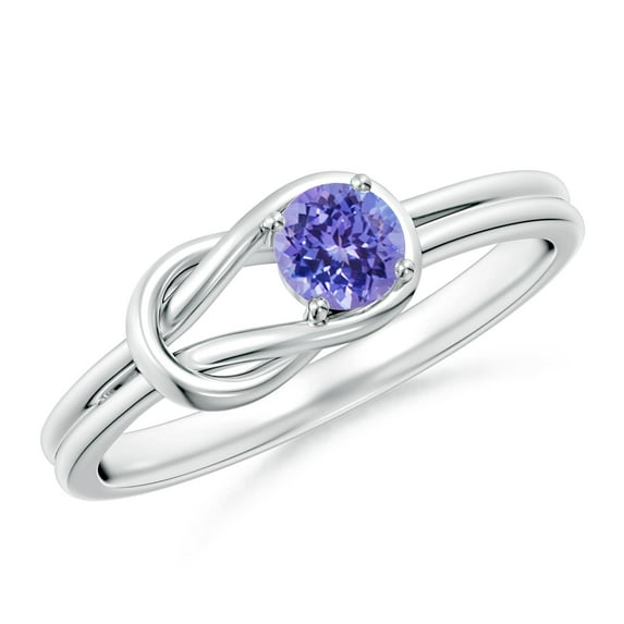 ANGARA Natural Solitaire Tanzanite Infinity Knot Ring in 925 Sterling Silver for Women (Size-4mm) | December Birthstone, Birthday, Anniversary, Jewelry Gift for Women | Natural Tanzanite Ring