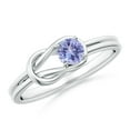 thumbnail image 1 of ANGARA Natural Solitaire Tanzanite Infinity Knot Ring in 925 Sterling Silver for Women (Size-4mm) | December Birthstone, Birthday, Anniversary, Jewelry Gift for Women | Natural Tanzanite Ring, 1 of 9