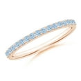 thumbnail image 1 of ANGARA Natural Prong Set Half Eternity Round Aquamarine Wedding Ring in 14K Rose Gold for Women (Size-1.5mm) | March Birthstone, Anniversary, Jewelry Gift for Women | Natural Aquamarine Ring, 1 of 8