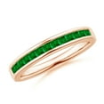 thumbnail image 1 of ANGARA Natural Channel Set Square Emerald Half Eternity Ring in 14K Rose Gold for Women (Size-1.8mm) | May Birthstone, Birthday, Anniversary, Jewelry Gift for Women | Natural Emerald Ring, 1 of 10