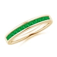 thumbnail image 1 of ANGARA Natural Channel Set Square Emerald Half Eternity Ring in 14K Yellow Gold for Women (Size-1.8mm) | May Birthstone, Birthday, Anniversary, Jewelry Gift for Women | Natural Emerald Ring, 1 of 10