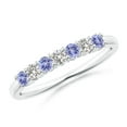 thumbnail image 1 of ANGARA Natural Half Eternity 7 Stone Tanzanite and Diamond Wedding Ring in 14K White Gold for Women (Size-2.5mm) | December Birthstone, Anniversary, Jewelry Gift for Women | Natural Tanzanite Ring, 1 of 11