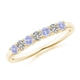 thumbnail image 1 of Angara Natural 0.28 Ct. Tanzanite with Diamond Non Eternity Wedding Band in 14K Yellow Gold for Women (Ring Size: 3), 1 of 11