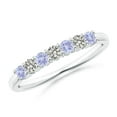 thumbnail image 1 of ANGARA Natural Half Eternity 7 Stone Tanzanite & Diamond Wedding Ring in 925 Sterling Silver for Women (Size-2.5mm) | December Birthstone, Anniversary, Jewelry Gift for Women | Natural Tanzanite Ring, 1 of 11