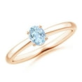 thumbnail image 1 of ANGARA Natural Classic Solitaire Oval Aquamarine Promise Ring in 14K Rose Gold for Women (Size-5x4mm) | March Birthstone, Birthday, Anniversary, Jewelry Gift for Women | Natural Aquamarine Ring, 1 of 9