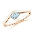 thumbnail image 1 of ANGARA Natural Pear Aquamarine Wave Shank Solitaire Engagement Ring in 14K Rose Gold for Women (Size-6x4mm) | March Birthstone, Birthday, Anniversary, Jewelry Gift for Women | Natural Aquamarine Ring, 1 of 10