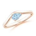 thumbnail image 1 of ANGARA Natural Pear Aquamarine Wave Shank Solitaire Engagement Ring in 14K Rose Gold for Women (Size-6x4mm) | March Birthstone, Birthday, Anniversary, Jewelry Gift for Women | Natural Aquamarine Ring, 1 of 10