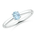 thumbnail image 1 of Angara Natural 0.3 Ct. Aquamarine Solitaire Ring in 14K White Gold for Women (Ring Size: 3), 1 of 9