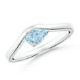 thumbnail image 1 of ANGARA Natural Pear Aquamarine Wave Shank Solitaire Engagement Ring in 925 Sterling Silver for Women (Size-6x4mm) | March Birthstone, Anniversary, Jewelry Gift for Women | Natural Aquamarine Ring, 1 of 10
