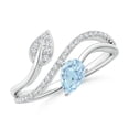 thumbnail image 1 of Angara Natural 0.3 Ct. Aquamarine with Diamond Fashion Ring in 14K White Gold for Women (Ring Size: 3.5), 1 of 10
