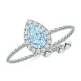 thumbnail image 1 of ANGARA Natural Pear-Shaped Aquamarine Halo Bolo Ring in 14K White Gold for Women (Size-6x4mm) | March Birthstone, Birthday, Anniversary, Jewelry Gift for Women | Natural Aquamarine Ring, 1 of 8