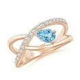 thumbnail image 1 of Angara Natural 0.3 Ct. Aquamarine with Diamond Solitaire Ring in 14K Rose Gold for Women (Ring Size: 3), 1 of 9