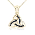 thumbnail image 1 of ANGARA Natural Dangling Blue Sapphire Celtic Knot Pendant in 14K Yellow Gold for Women (Size-1.5mm) | September Birthstone, Anniversary, Jewelry Gift for Women | Natural Blue Sapphire Necklace, 1 of 7