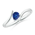 thumbnail image 1 of ANGARA Natural Bypass Pear-Shaped Blue Sapphire Ring in 925 Sterling Silver for Women (Size-5x4mm) | September Birthstone, Birthday, Anniversary, Jewelry Gift for Women | Natural Blue Sapphire Ring, 1 of 9