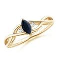 thumbnail image 1 of Angara Natural 0.3 Ct. Blue Sapphire with Diamond Infinity Ring in 14K Yellow Gold for Women (Ring Size: 3), 1 of 10