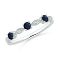 thumbnail image 1 of ANGARA Natural Blue Sapphire & Diamond Ring in 14K White Gold for Women (Size-2.7mm) | September Birthstone, Anniversary, Jewelry Gift for Women | Natural Blue Sapphire Ring, 1 of 9