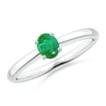 thumbnail image 1 of ANGARA Natural Classic Solitaire Oval Emerald Promise Ring in 14K White Gold for Women (Size-5x4mm) | May Birthstone, Birthday, Anniversary, Jewelry Gift for Women | Natural Emerald Ring, 1 of 10