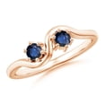 thumbnail image 1 of Angara Natural 0.32 Ct. Blue Sapphire Fashion Ring in 14K Rose Gold for Women (Ring Size: 3), 1 of 8