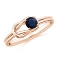 thumbnail image 1 of ANGARA Natural Solitaire Blue Sapphire Infinity Knot Engagement Ring in 14K Rose Gold for Women (Size-4mm) | September Birthstone, Anniversary, Jewelry Gift for Women | Natural Blue Sapphire Ring, 1 of 12
