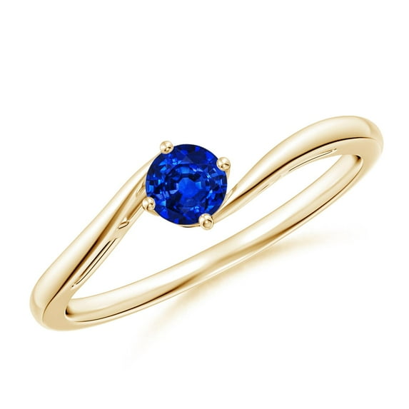 Angara Natural 0.33 Ct. Blue Sapphire Solitaire Ring in 14K Yellow Gold for Women (Ring Size: 11.5)