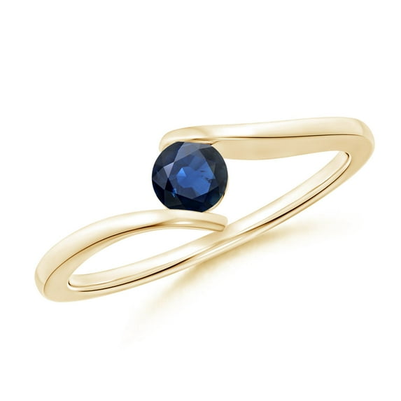 Angara Natural 0.33 Ct. Blue Sapphire Solitaire Ring in 14K Yellow Gold for Women (Ring Size: 12)