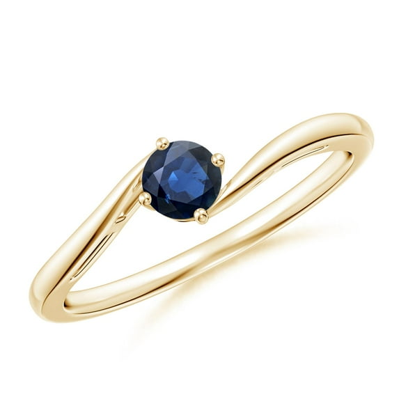 Angara Natural 0.33 Ct. Blue Sapphire Solitaire Ring in 14K Yellow Gold for Women (Ring Size: 3.5)