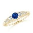 thumbnail image 1 of Angara Natural 0.33 Ct. Blue Sapphire with Diamond Vintage Inspired Ring in 14K Yellow Gold for Women (Ring Size: 11.5), 1 of 10