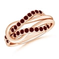 thumbnail image 1 of ANGARA Natural Encrusted Ruby Infinity Love Knot Ring in 14K Rose Gold for Women (Size-1.3mm) | July Birthstone, Birthday, Anniversary, Jewelry Gift for Women | Natural Ruby Ring, 1 of 9