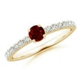 thumbnail image 1 of ANGARA Natural Classic Solitaire Ruby Promise Ring with Pave Diamonds in 14K Yellow Gold for Women (Size-4mm) | July Birthstone, Birthday, Anniversary, Jewelry Gift for Women | Natural Ruby Ring, 1 of 8