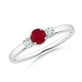 thumbnail image 1 of Angara Natural 0.34 Ct. Ruby with Diamond Classic Ring in Sterling Silver for Women (Ring Size: 4), 1 of 11