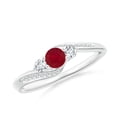 thumbnail image 1 of ANGARA Natural Ruby and Diamond Three Stone Bypass Ring in 14K White Gold for Women (Size-4mm) | July Birthstone, Birthday, Anniversary, Jewelry Gift for Women | Natural Ruby Ring, 1 of 8