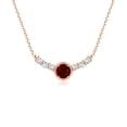 thumbnail image 1 of ANGARA Natural Vintage Inspired Ruby and Diamond Curved Bar Pendant in 14K Rose Gold for Women (Size-4mm) | July Birthstone, Birthday, Anniversary, Jewelry Gift for Women | Natural Ruby Necklace, 1 of 8